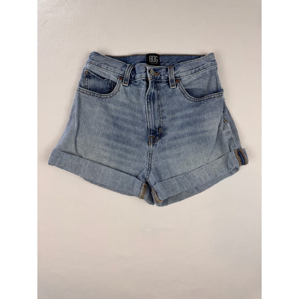 BDG Urban Outfitters High Rise Cuffed‎ Denim Shorts Women's Size 27 Light Wash